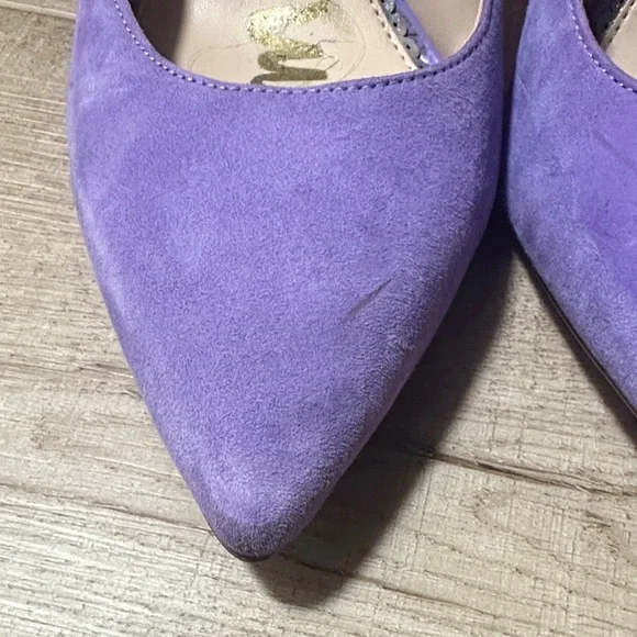 Sam Edelman Lavender Suede Pointed-Toe Stiletto Pumps - Picture 3 of 16